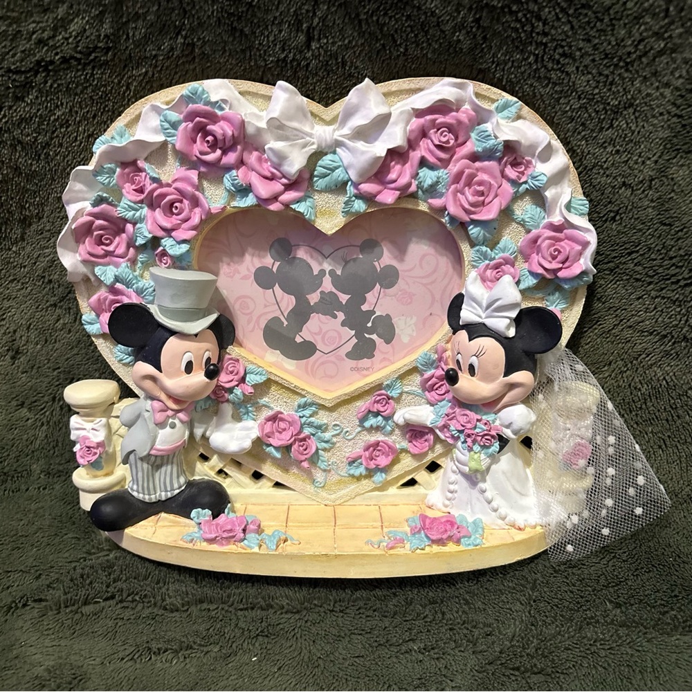 Vintage Disney Mickey & Minnie Wedding Photo Frame